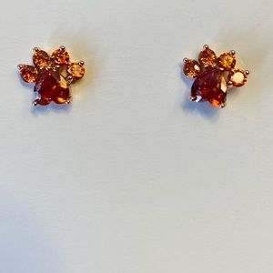 Red Cat Claws Stud Earrings w/ Upside Down Heart Pad & Bean Pads Fashion Jewelry